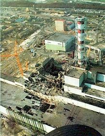 The wreckage of the Chernobyl Atomic Station, site of the worst nuclear disaster in human history after a catastrophic explosion in April 1986