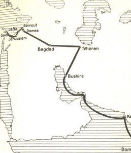 A segment from the traveling commission's itinerary map (League of Nations Archives at Geneva, CTFE/606)