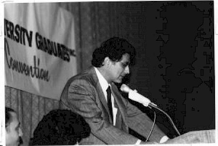 Edward Said addresses the Association of Arab American University Graduates, c.1970s. Courtesy of Eastern Michigan University Archives, Ypsilanti, Michigan.