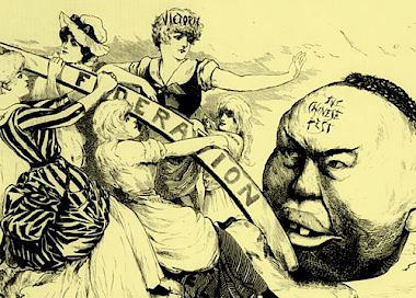 An 1886 anti-Chinese cartoon, urging a Federation of Australia and a 