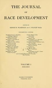 The cover of the first issue of "The Journal of Race Development," the first American scholarly journal devoted to international (read: "interracial") affairs.