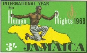 Official Jamaican stamp in celebration of the 1968 Human Rights Year.