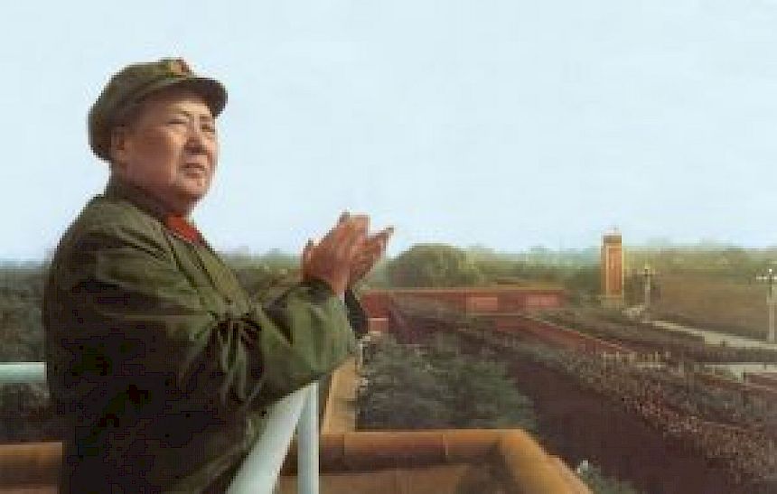 Chairman Mao at a military parade in Beijing, China, 1967. Source: Apic/Getty Images