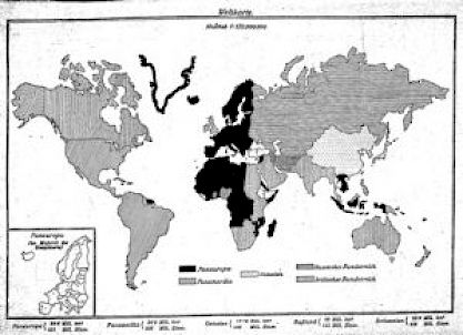 Map of Paneuropa, as envisaged by Richard Coudenhove-Kalergi, 1924.